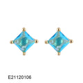 Gold-plated drop earrings with a pear-shaped zircon stone in a candy colour.