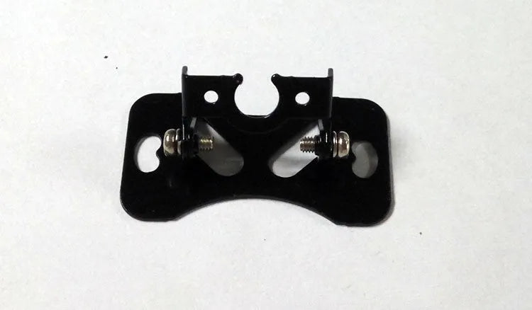 Black metal universal car camera holder with adjustable angle bracket and mounting screws