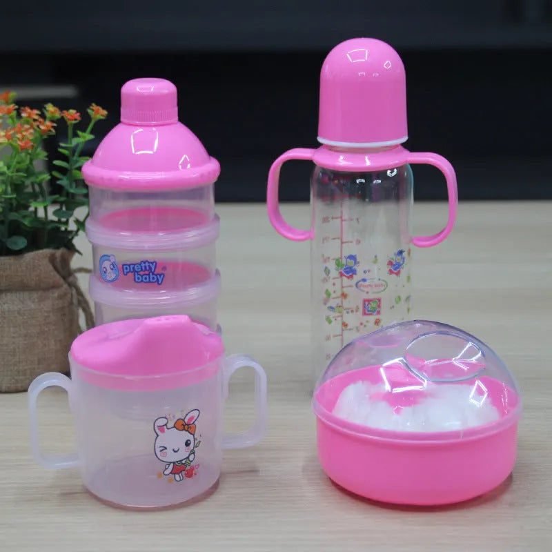 4-piece baby feeding set with plastic bubble box, suction cup, bowl and 250ml bottle