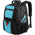 Large black USB charging backpack with curved shoulder straps and water-resistant Oxford cloth construction