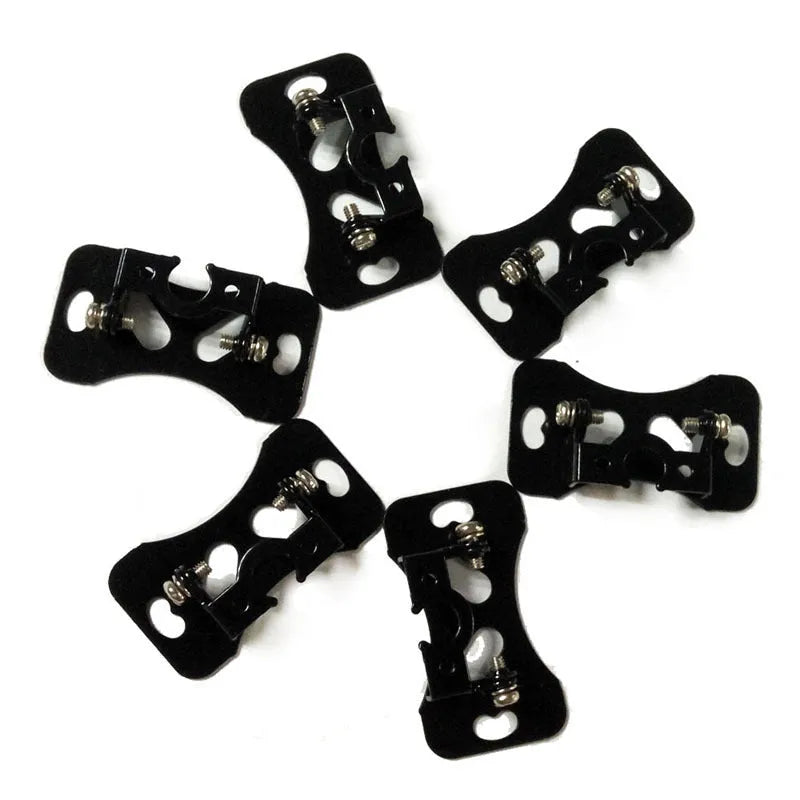 Black metal universal car camera holder with adjustable angle bracket and mounting screws