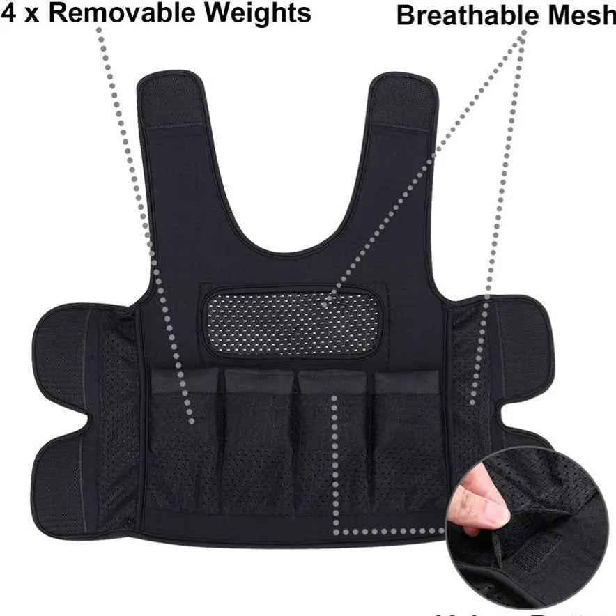 Child weighted sensory pressure regulating vest in black with gravity beads and SBR fabric, pullover style