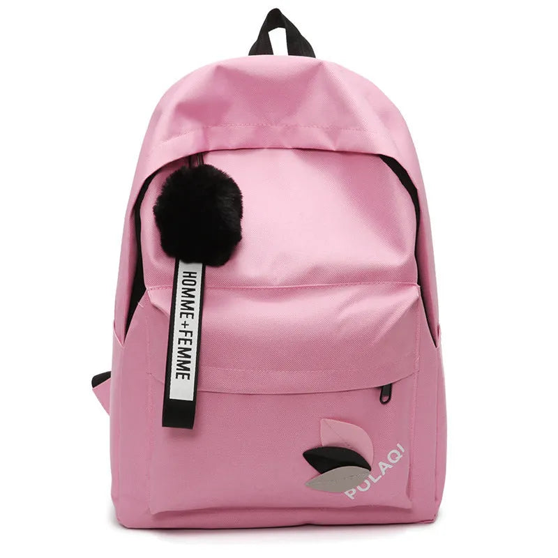 Women's canvas college backpack in green with 20-35L capacity and anti-theft design