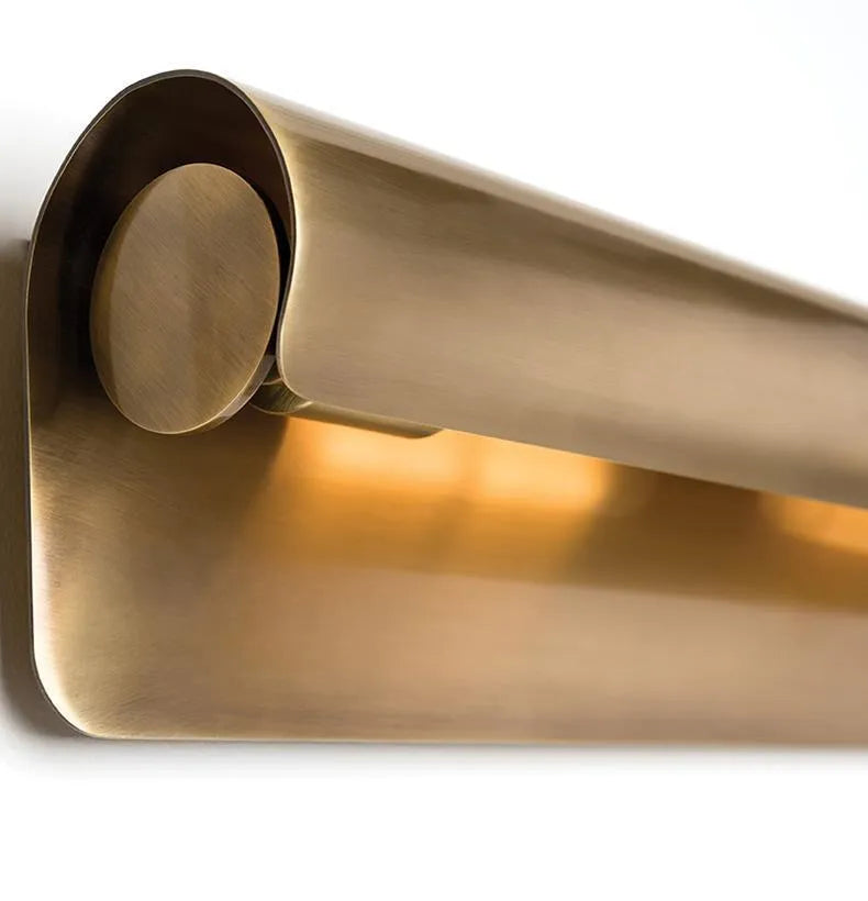 Modern simple copper wall lamp with warm light, 26cm or 50cm length, low voltage