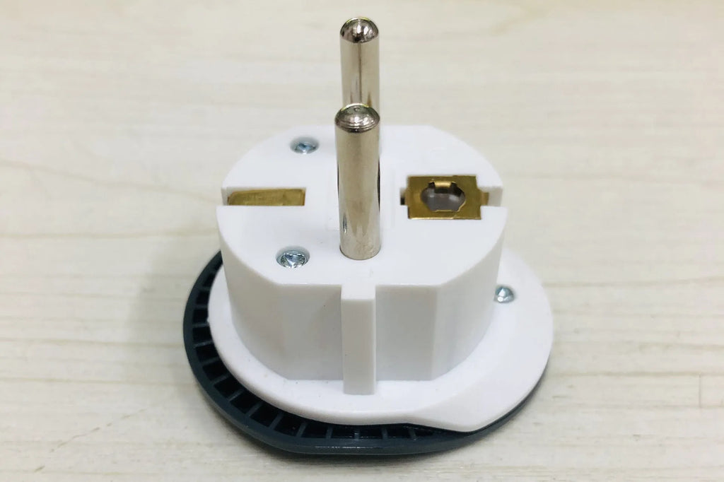 Gray white European standard conversion plug, double round angle 4.8mm, 45X49X53MM size