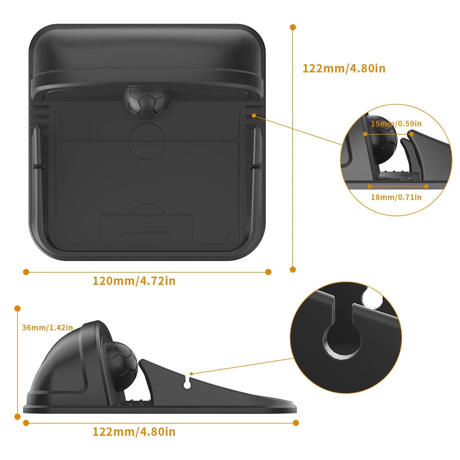Silicone automobile phone holder in Peak-X5 colour for car and desktop use