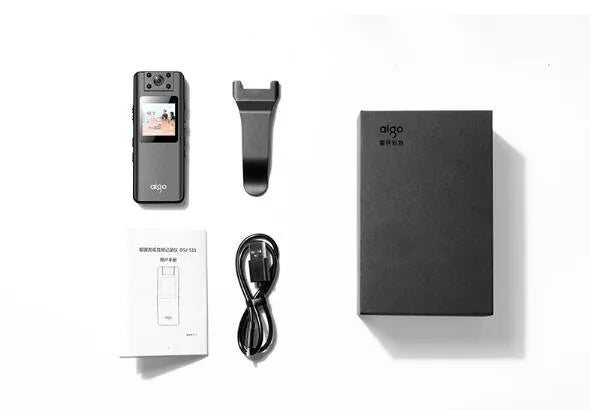 DSJ-S11 black body worn camera showing front lens, display screen, and magnetic mount on a uniform.