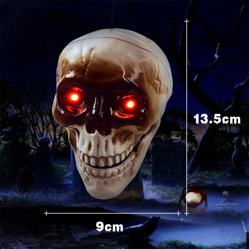 Animated floating skeleton skull head decoration Z270 open mouth electric head with scary sound