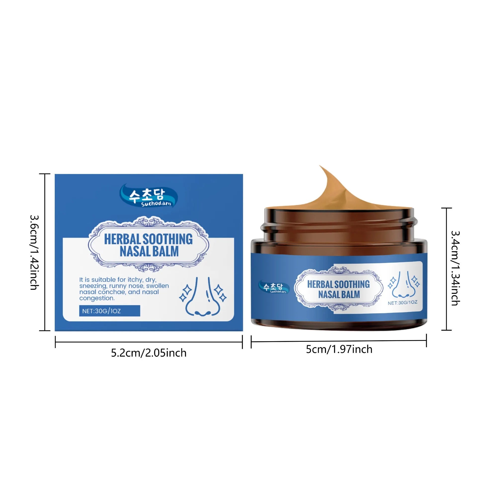 30g nose care soothing cream with mint leaves and herbal extracts for daily nasal comfort