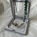 Shenlin Spirit Snake Stitching Lvzhu men's necklace in Deep Forest colour on titanium steel bone chain