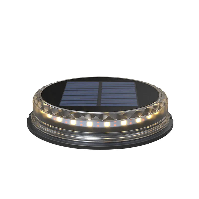 Solar buried light 121mm ABS AS ground lamp with 13lm warm white or colourful LED and automatic night operation