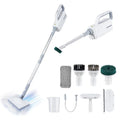 White household electric steam mop handheld design with stainless steel soleplate and water tank