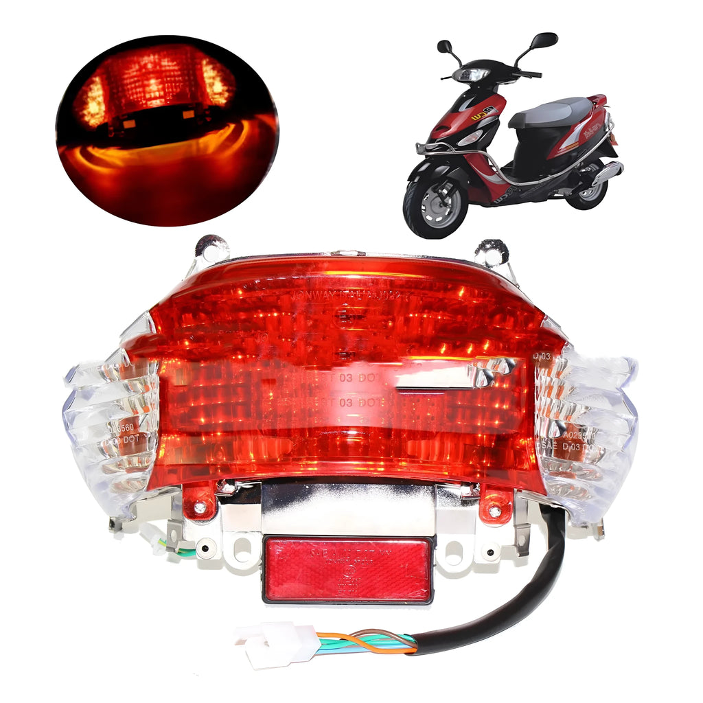 Red PC lens motorcycle tail light for Xiaoguangyang 50 scooter, WD model rear turn signal lamp