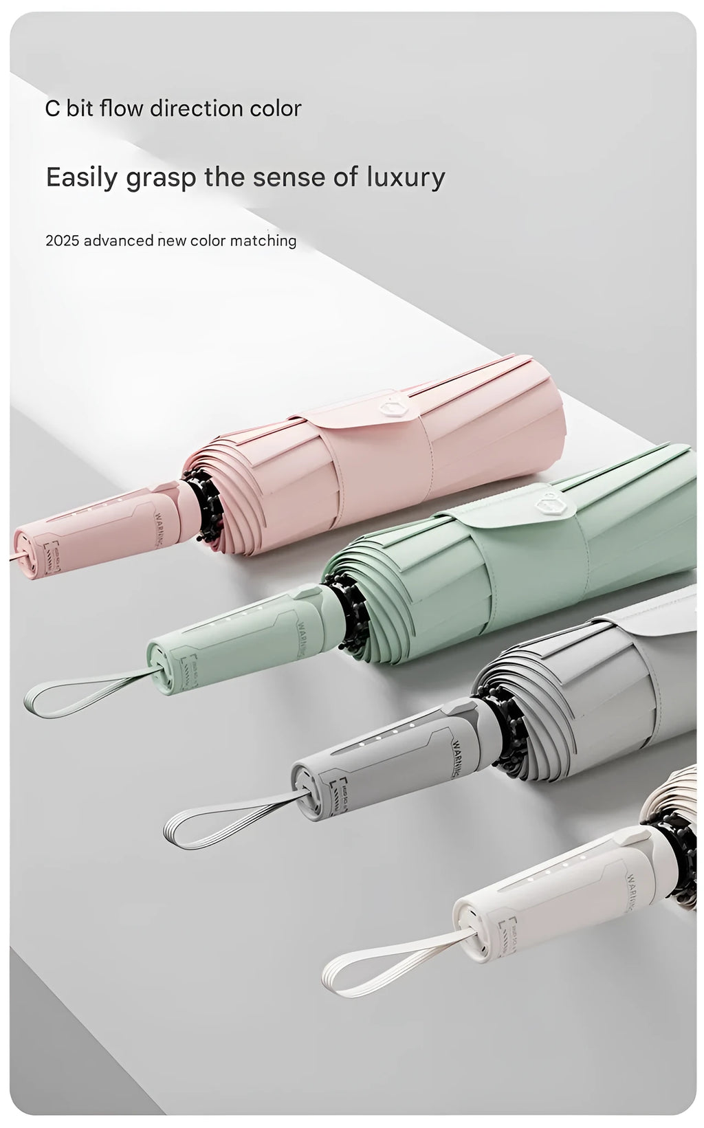 Automatic folding umbrella with large 100cm canopy in various colour options