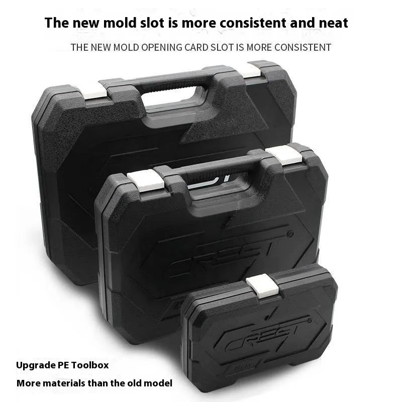 150-piece socket wrench set with 72-tooth curved handle ratchet and black finish for auto repair and home use