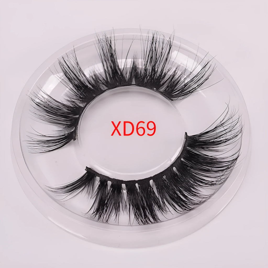 Handmade 5D mink false eyelashes set with application brush and plastic storage cap