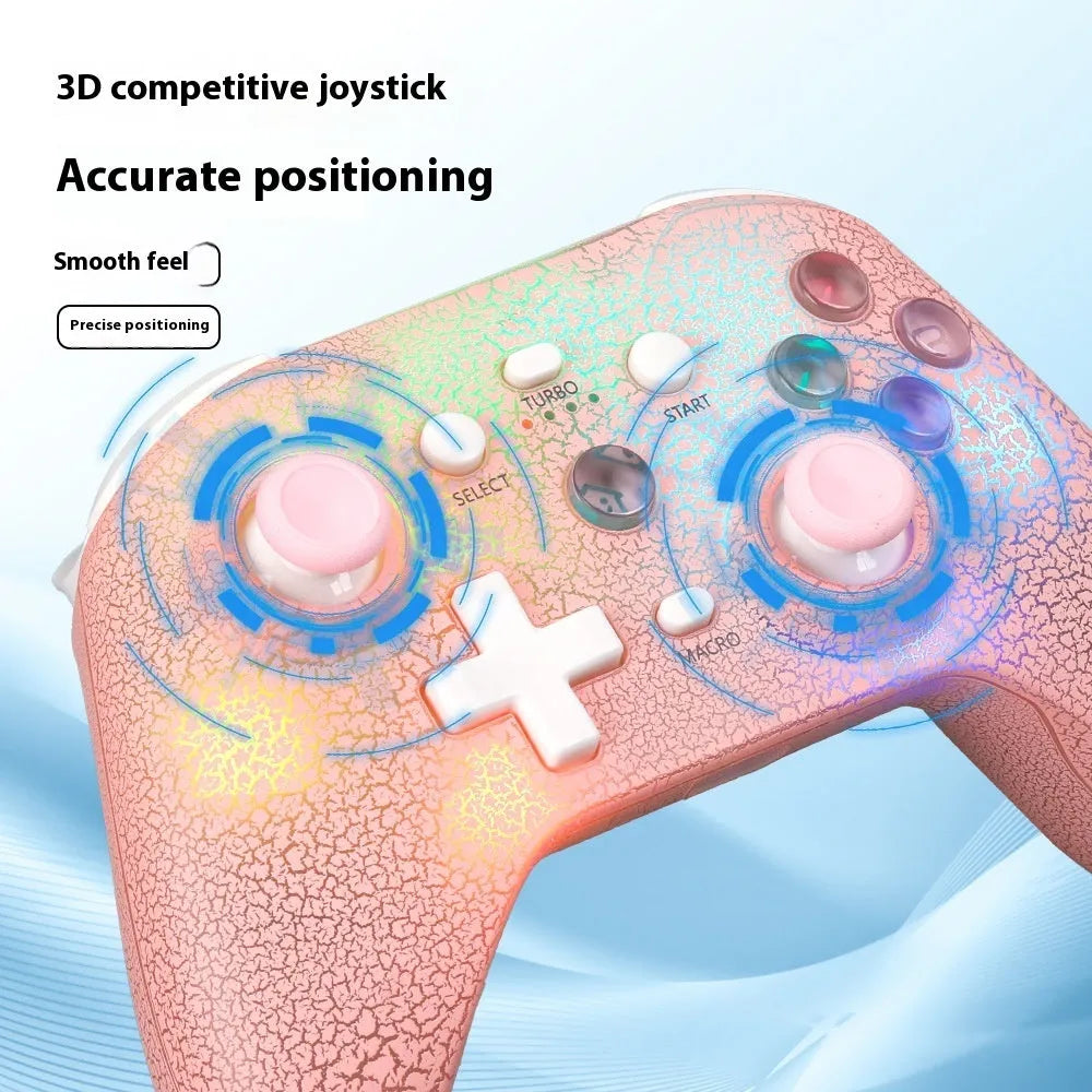NS21 RGB lamp effect gamepad with Type-C interface, 18.2x7x14cm ABS controller in Black Pink or White