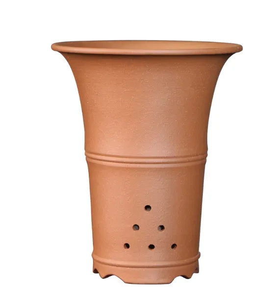 Large-diameter purple clay orchid pot in classical style, suitable for Clivia and succulents