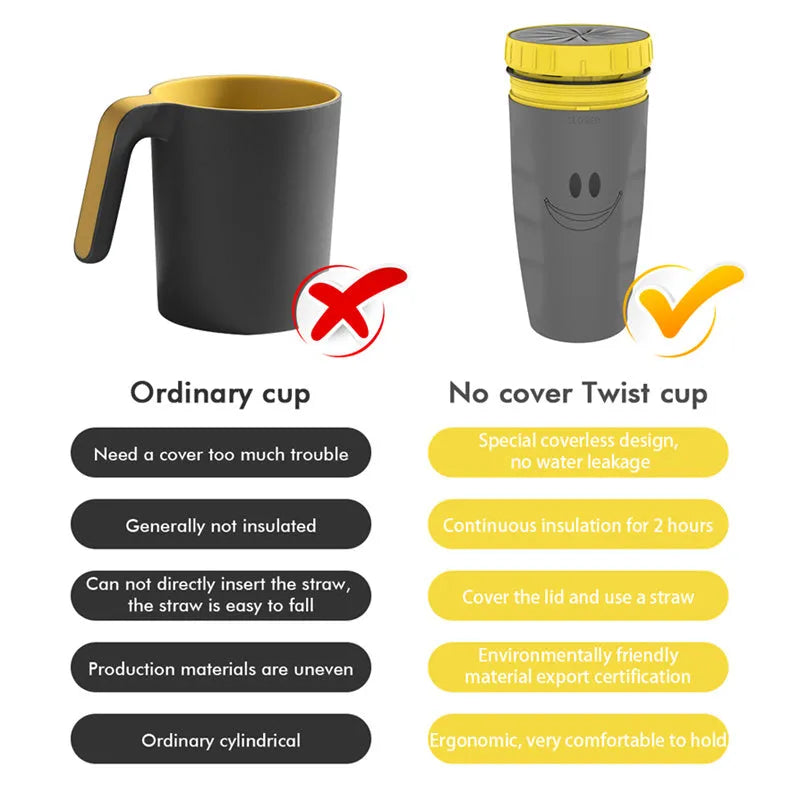 Double wall insulated travel mug with twist seal silicone membrane in cartoon design