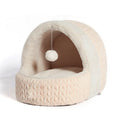 Four Seasons semi-enclosed cloth cat bed dog kennel in pink, average size, winter warm pet house