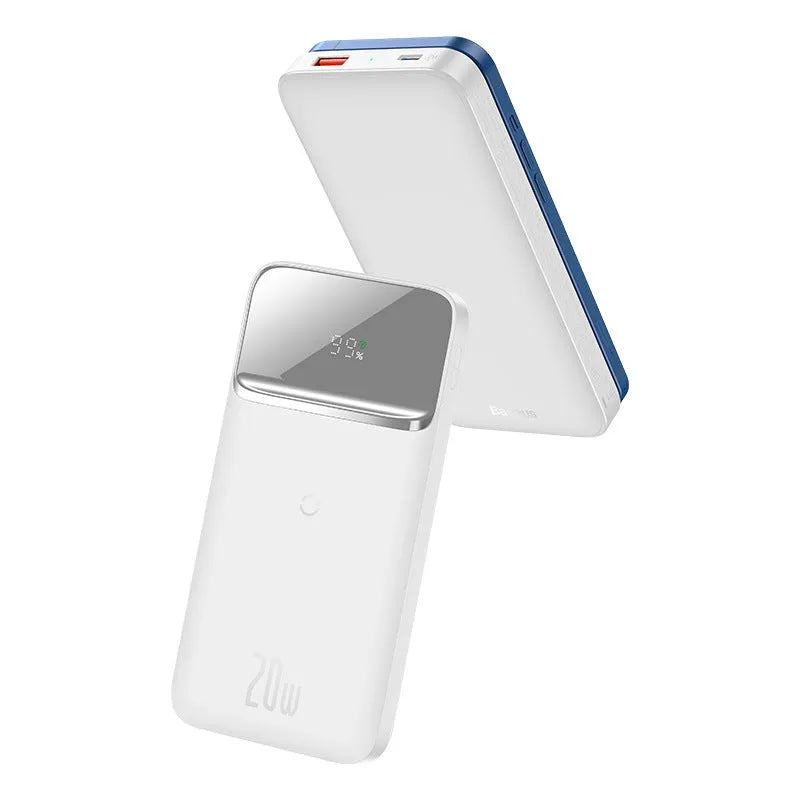 Baseus blue magnetic wireless fast charging power bank with 10000mAh capacity and USB ports