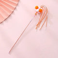 Acrylic cat fairy rod toy with colourful stripes, available in blue, white, pink, purple, or orange