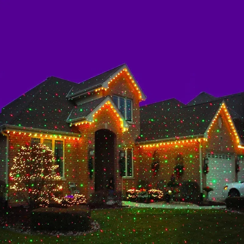 Christmas laser projector with remote, red and green firefly light, 30x30 ft coverage, IP65 outdoor use