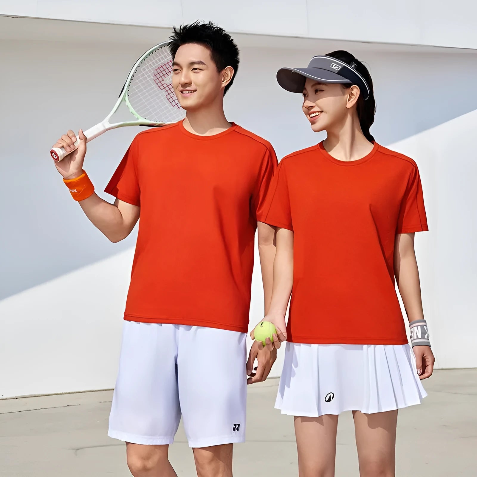 Difu solid colour short sleeve T-shirt in Ivory White, slim fit pullover for sports meeting