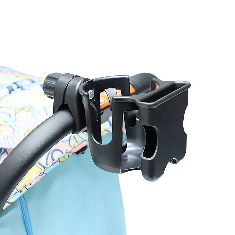 Black ABS plastic universal car cup holder showing dimensions