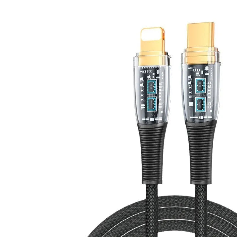 USB-C fast charging data cable, woven Type-C lead, 1.2m or 2m, black blue white