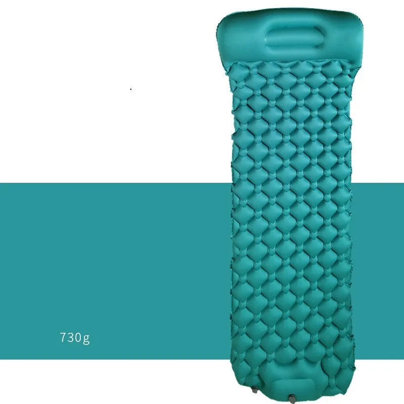 Inflatable camping mat in Lycra composite TPU, 238x68cm expanded, moisture-proof, in Blue, Green, Orange or Peacock Blue