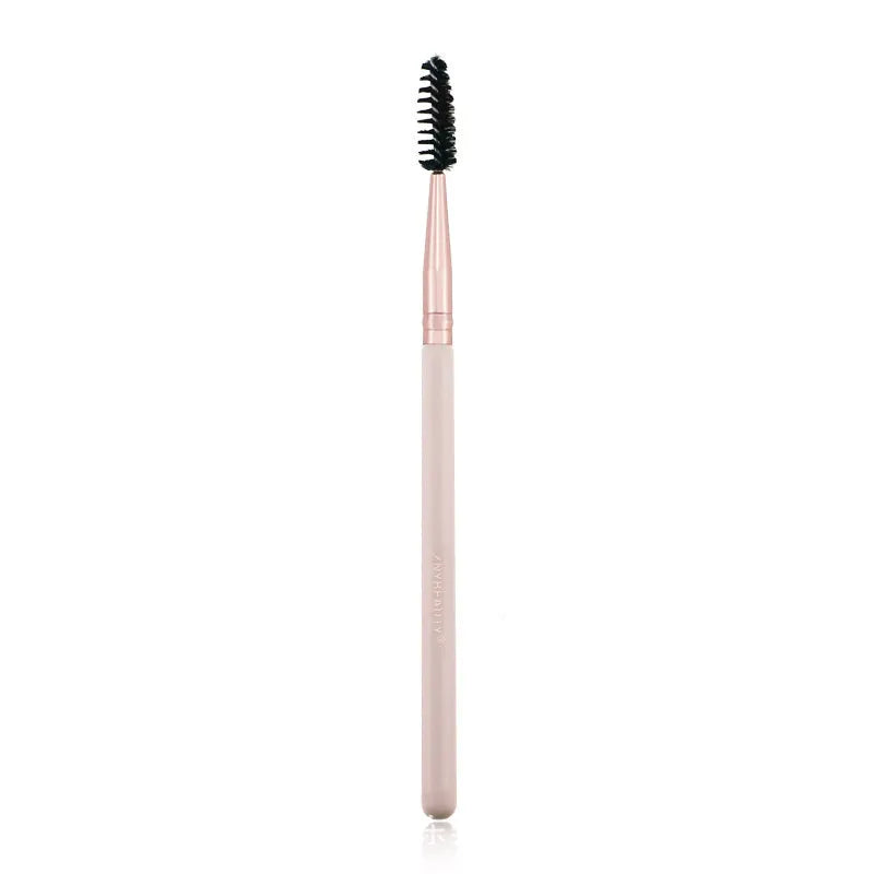 26-piece pink makeup brush set with wooden handles in PU storage bag