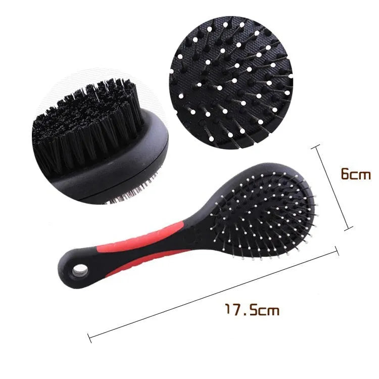 9-piece red pet cleaning set with Oxford waterproof bag, stainless steel and zinc alloy tools, 28x22x7cm