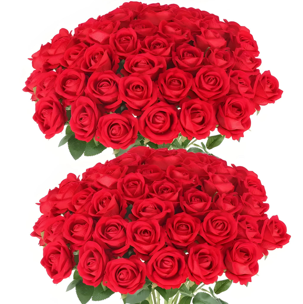 Artificial silk flower bouquet in red or white for home and outdoor decoration, 12g per piece