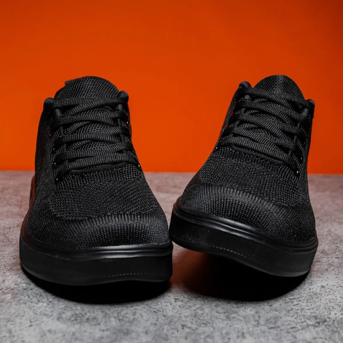 Light white sports casual shoes with mesh upper and thick EVA sole in black and white colour options