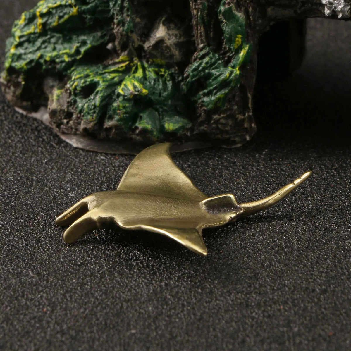 Brass devil fish ornament decoration in the colour shown, single brass fish figurine for display
