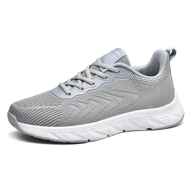 Mesh breathable casual soft bottom shoes for men, round toe, black and white colour, front lace-up