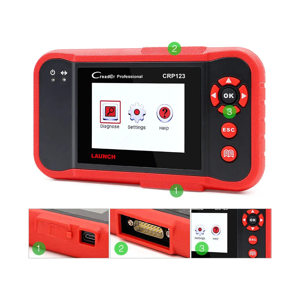 CRP123 automobile fault detector diagnostic equipment with main machine, cables, card reader and user manual