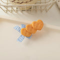 Plastic bow biscuit hairpin for women with cute bow and five-pointed star design