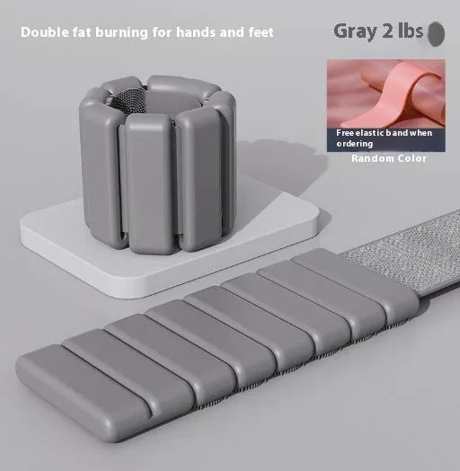 Silicone Velcro weighted fitness wristband in chosen colour with detachable weight.