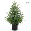 60cm Norfolk Pine Christmas Tree in black flower pot, PE moving fork branches, front door decoration