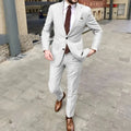 Men's slim fit acetate fibre business suit in multiple colours with two-button jacket and matching trousers