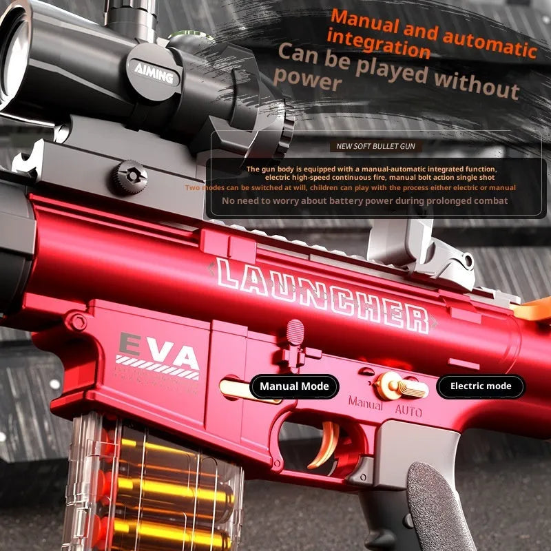 AMT ARP9 soft bullet gun nylon toy in red colour with red dot sight and vertical grip