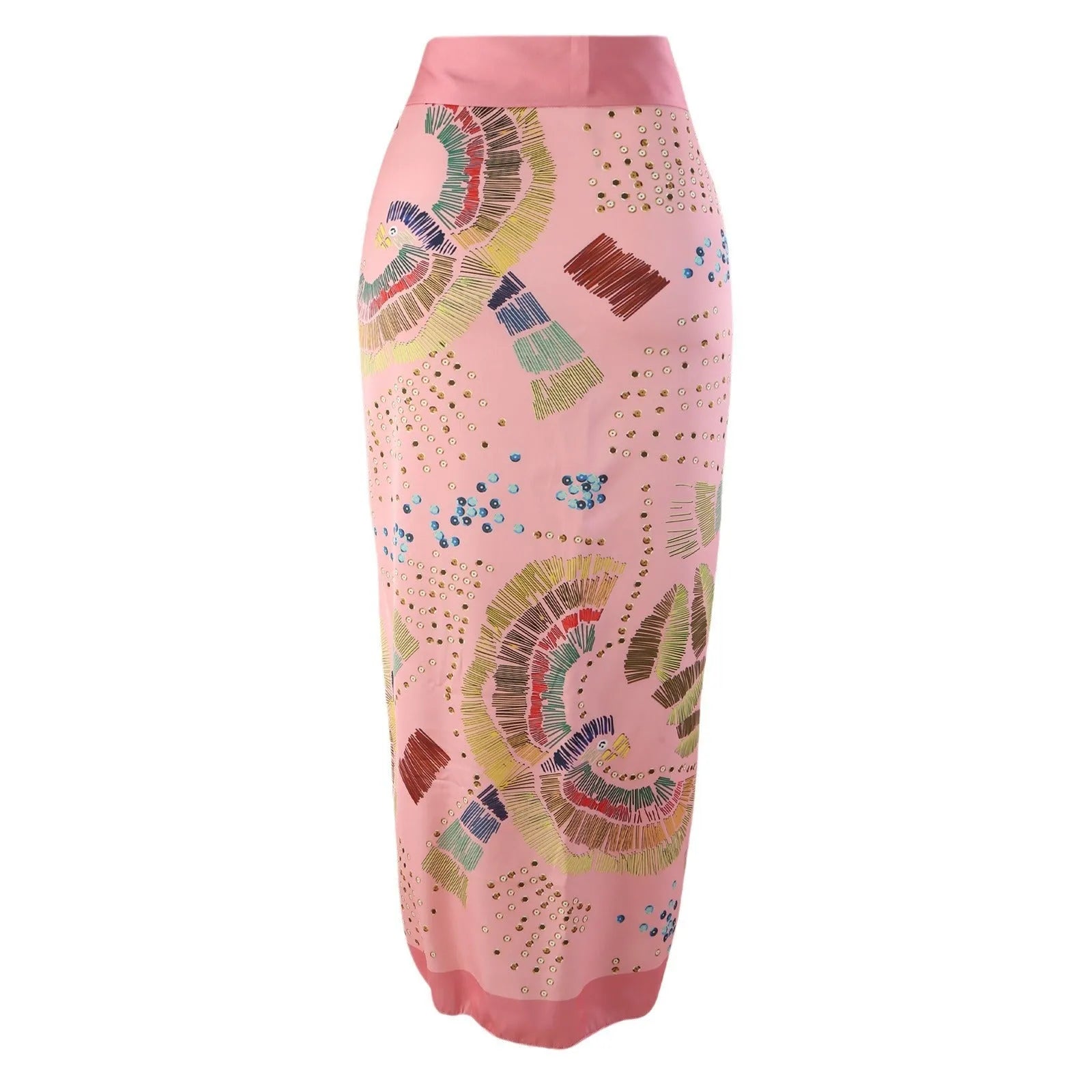 Blue French retro one-piece swimsuit with matching gauze skirt on a mannequin, backless design.
