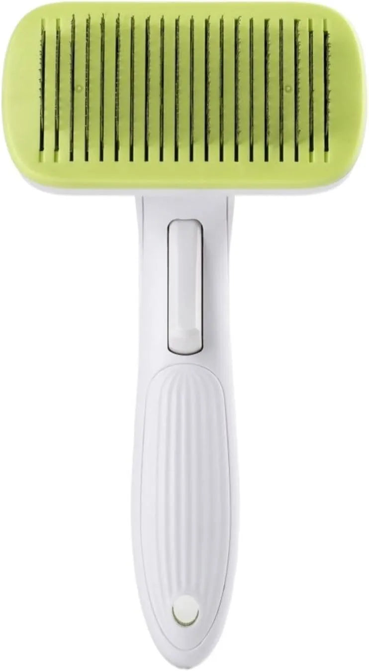 Pet automatic hair removal comb in blue, gray, green or pink for dogs and cats grooming