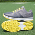 Men's waterproof non-slip golf training shoes with mesh upper and rubber sole in black