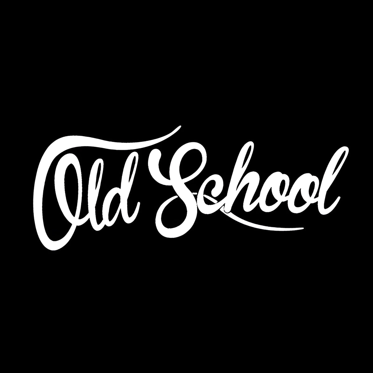 Reflective OLD SCHOOL sticker 19 by 7 cm in black and white on car bumper
