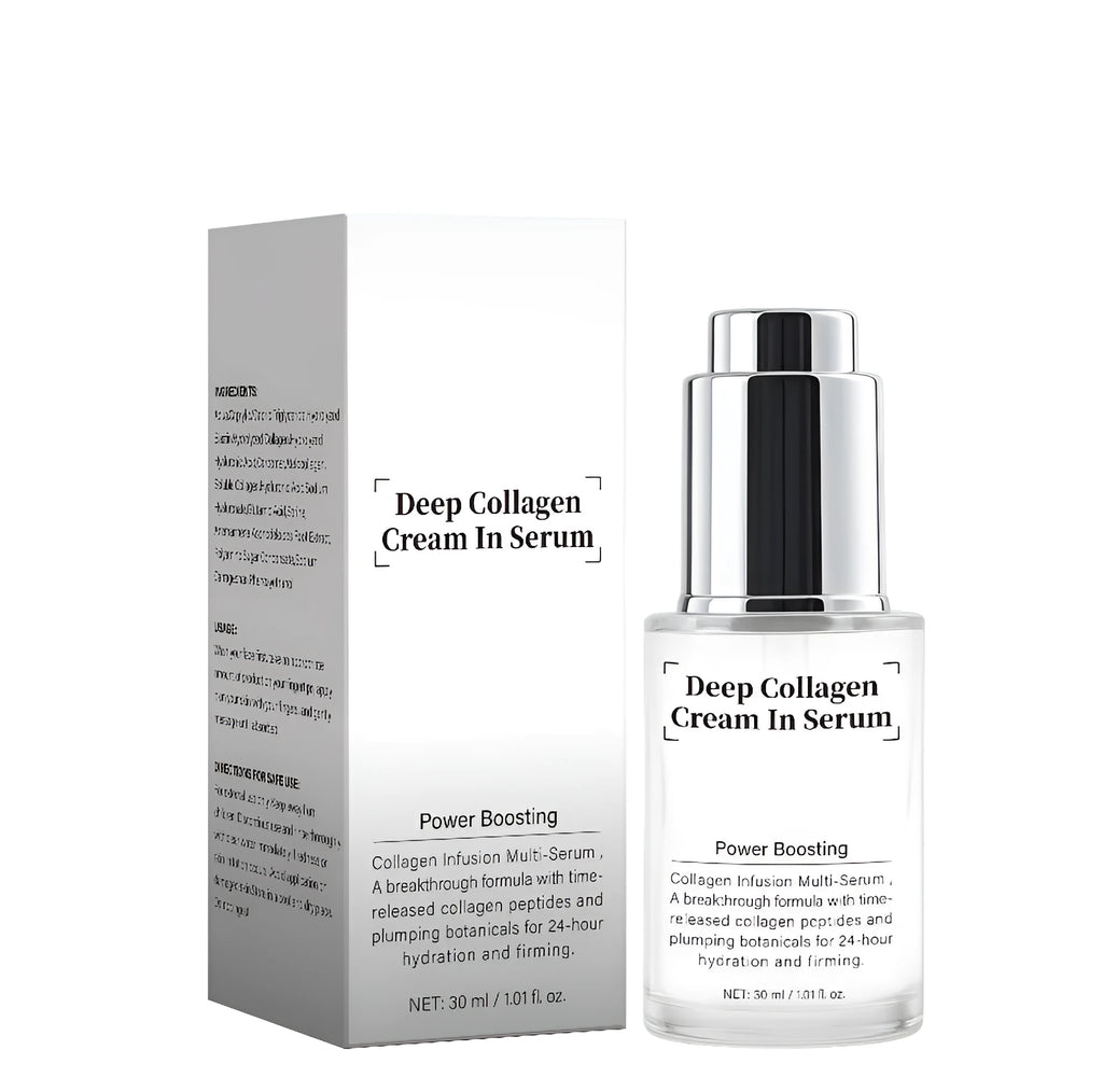 Deep Collagen Cream 30ml facial moisturiser, single 30ml essence for skincare and makeup prep