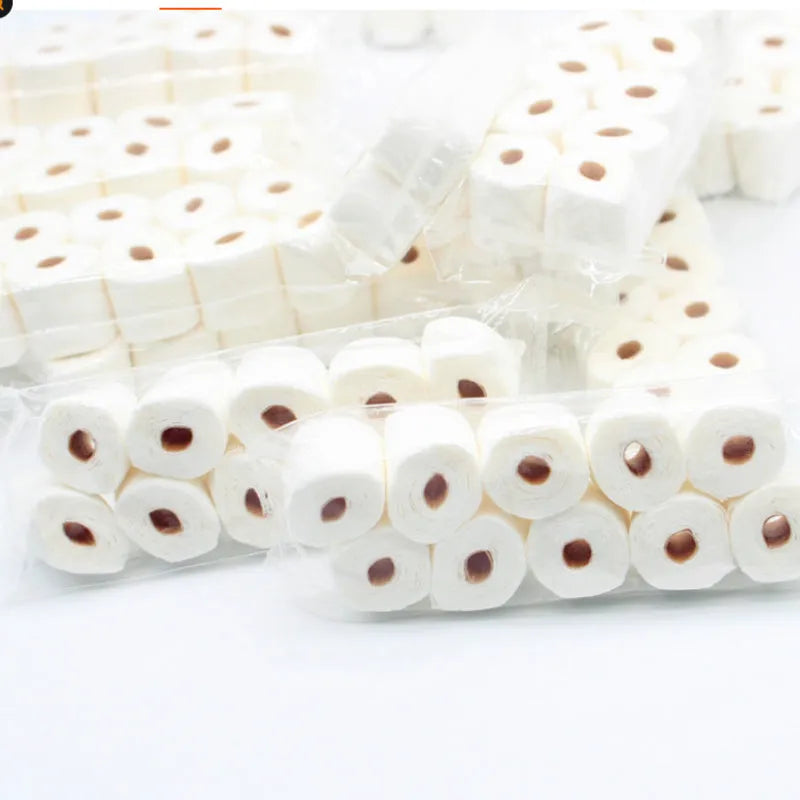 Miniature brown paper toilet paper roll model for childrens toys, size 30mm by 15mm by 80mm.