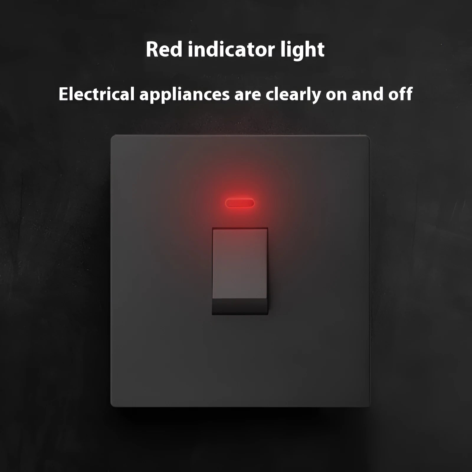 Gold coloured high current electrical switch with illuminated panel for water heater and air conditioner.